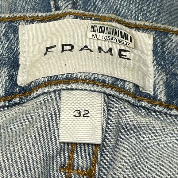 Frame Women’s Denim Blue Straight Jeans Le Slouch Casual Distressed Sz 32 - Picture 3 of 14
